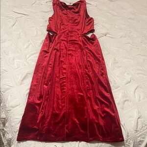 Chic Backless Red Velvet Dress